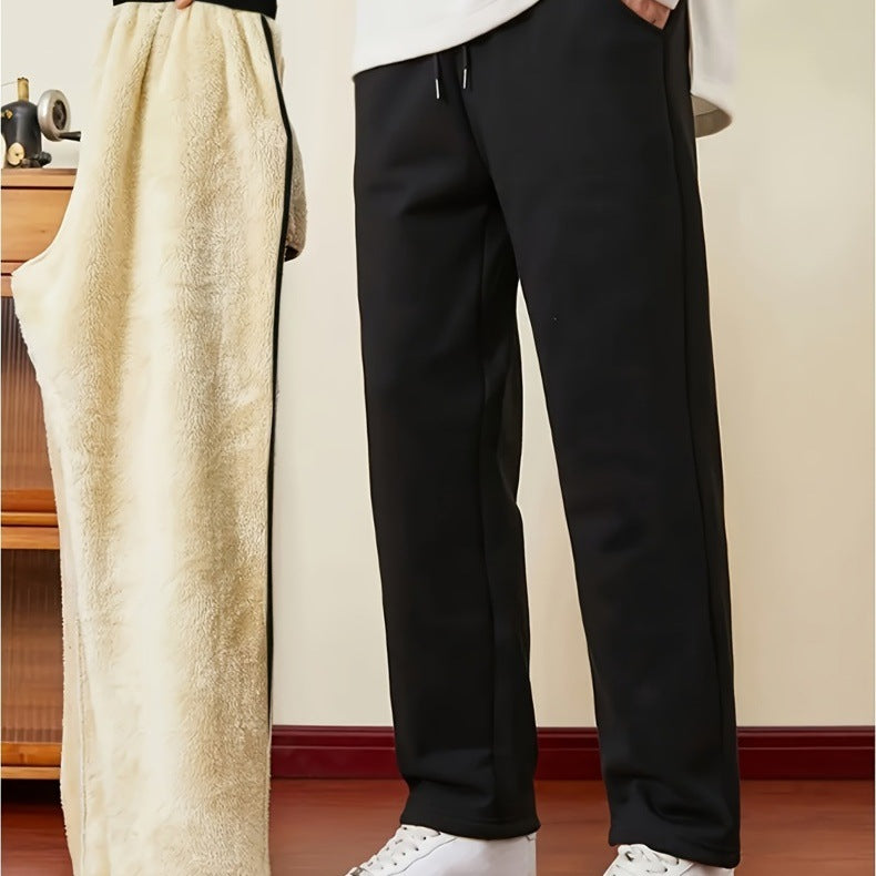 Herren Thermo-gefütterte Jogginghose mit Sherpa-Innenfutter und elastischem Bund Drune