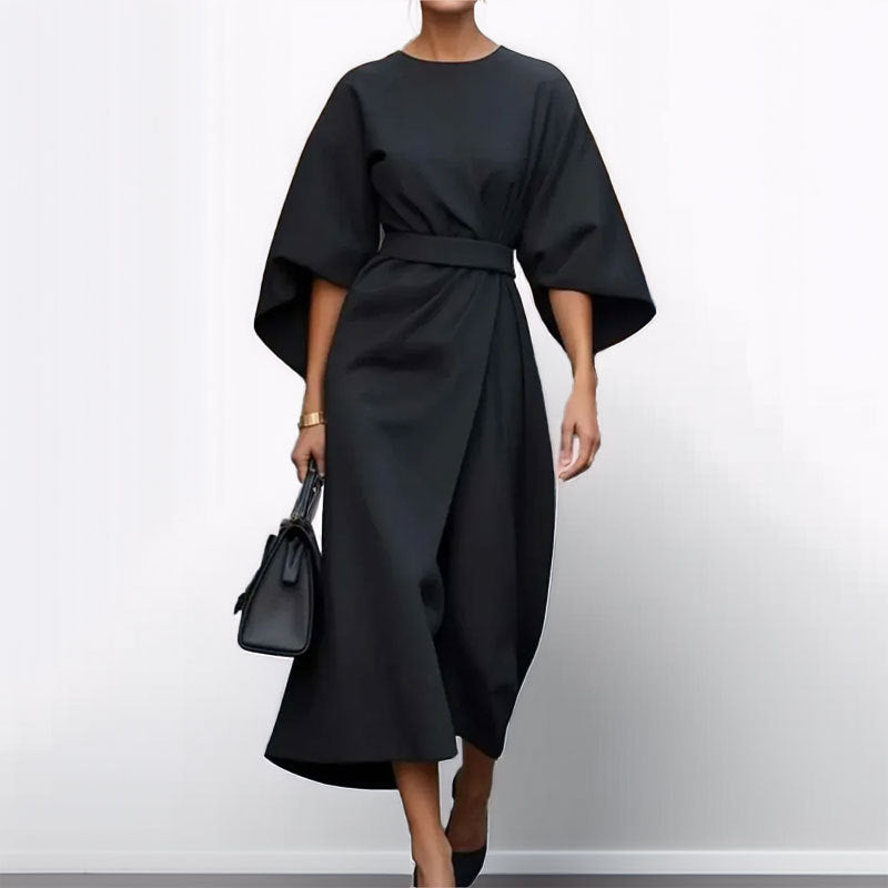 Damen Maxikleid mit lässigem Schnitt und voluminösen Ärmeln Drune