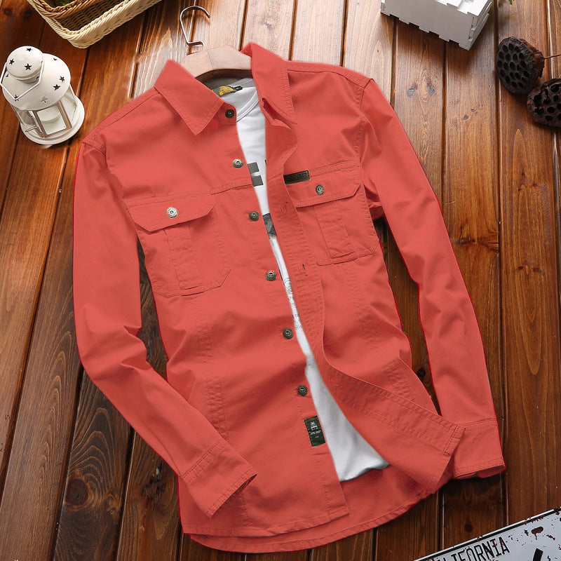 Herren  vielseitiges Canvas-Overshirt mit Klappbrusttaschen, verstärkten Nähten und regular fit Drune