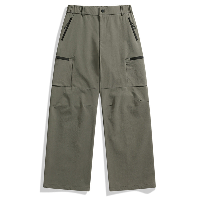 Herren weite Utility-Cargohose mit Reißverschluss‑Taschen und vorgeformten Knien Drune