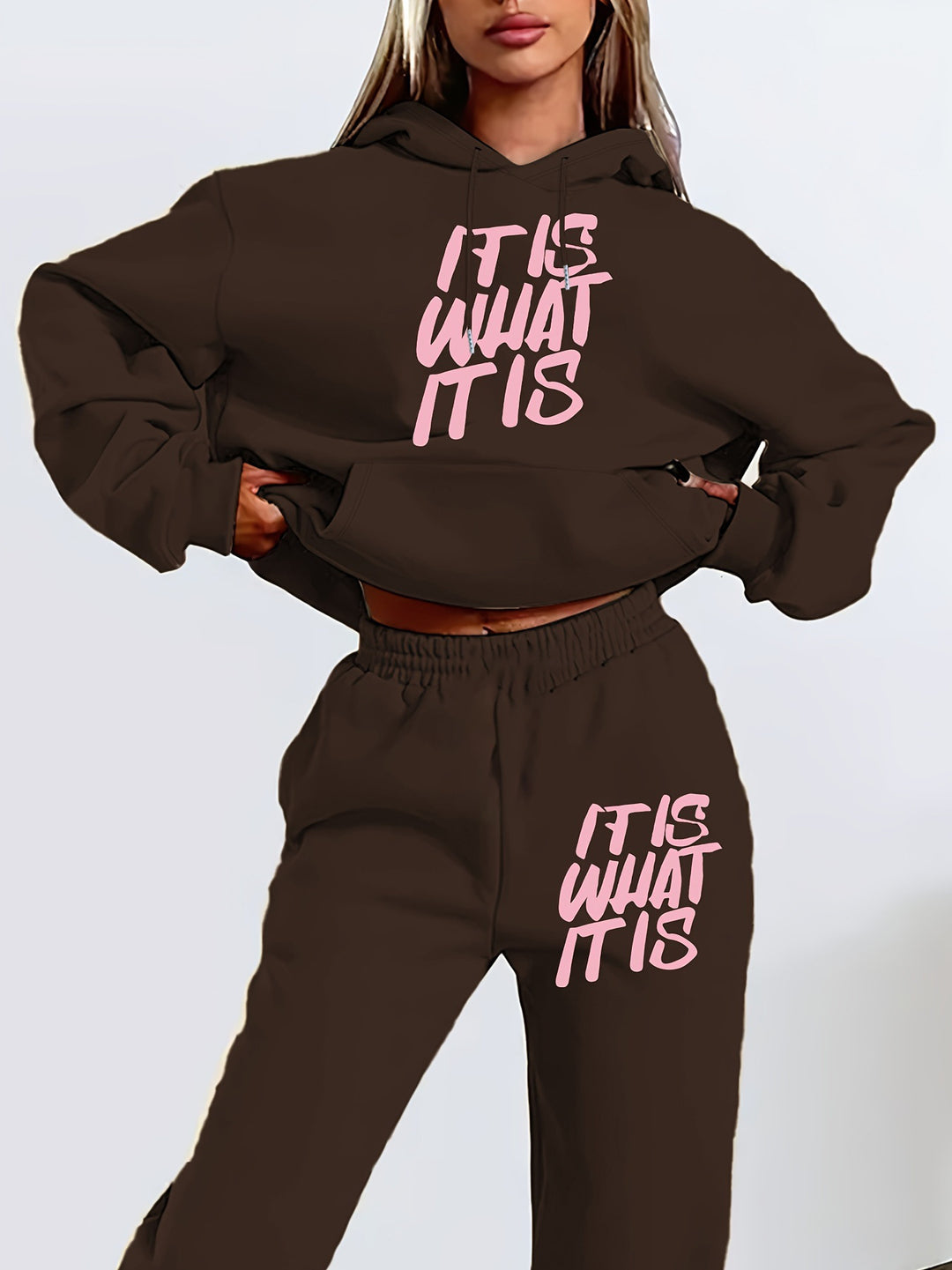 Damen Jogginganzug mit stylischem Statement-Print und lässigem Schnitt Drune