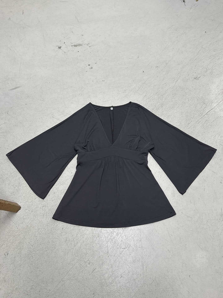 Damen V‑Ausschnitt Tunika mit Empire‑Naht und 3/4‑Ärmeln Drune
