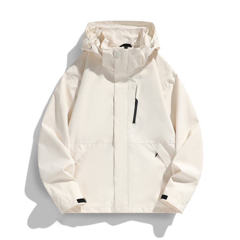 Damen Oversize Softshell-Kapuzenjacke mit Drop-Shoulder, verdeckten Reißverschlüssen und Kordelzug Drune