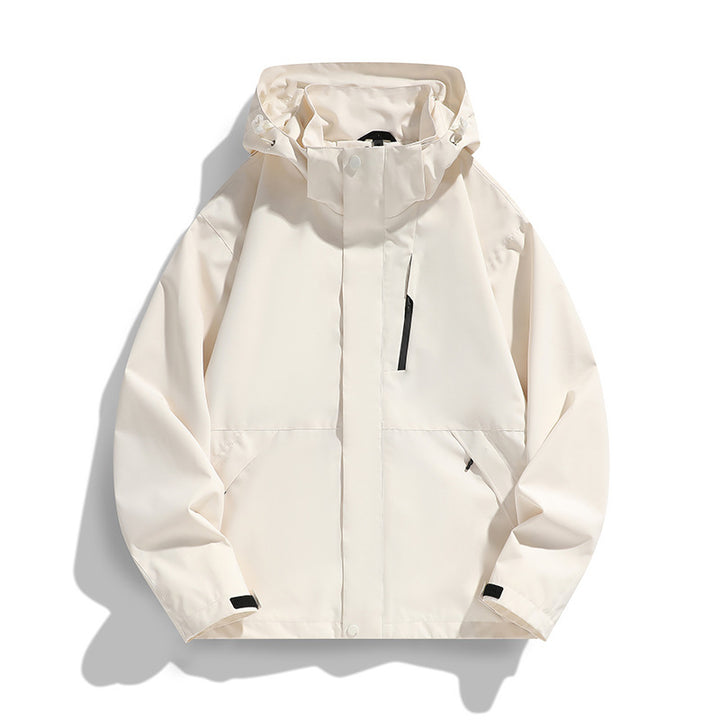 Damen Oversize Softshell-Kapuzenjacke mit Drop-Shoulder, verdeckten Reißverschlüssen und Kordelzug Drune