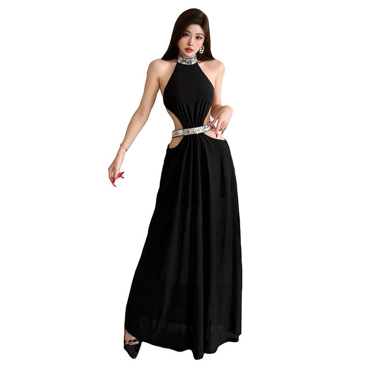 Damen Maxikleid mit seitlichen Cut-Outs und schwingendem Rock Drune