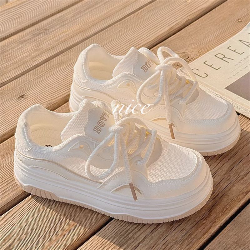 Damen Minimalistische Platform-Sneaker mit gepolstertem Komfortkragen und profilierter Wedgesohle Drune