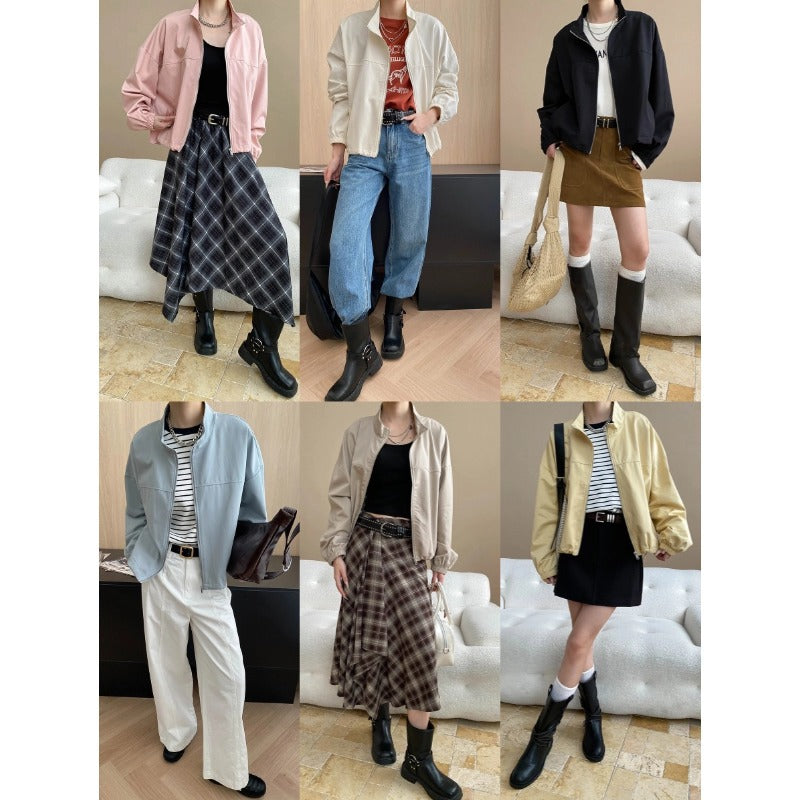 Damen lässige Übergangsjacke mit bequemer Passform und praktischen Taschen Drune