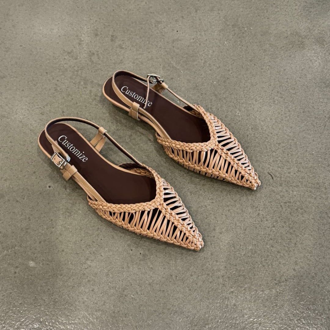 Damen Slingback Sandalen mit raffiniertem geflochtenem Design und komfortablem Fußbett Drune