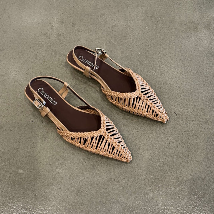 Damen Slingback Sandalen mit raffiniertem geflochtenem Design und komfortablem Fußbett Drune