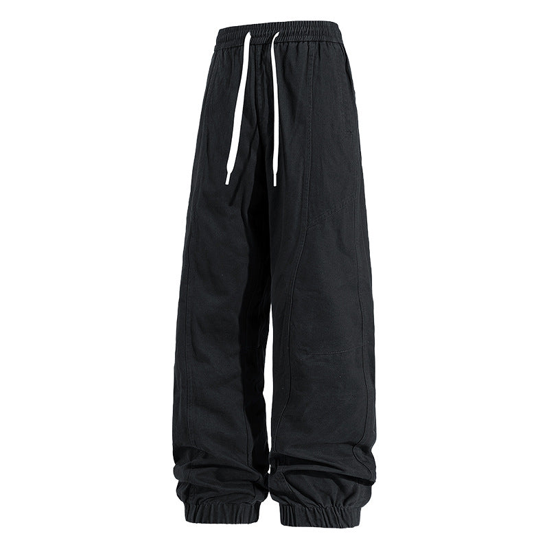 Herren Oversized Utility-Jogginghose aus robustem Baumwollmix mit Kordelbund, seitlichen Cargo‑Taschen & gerippten Bündchen Drune