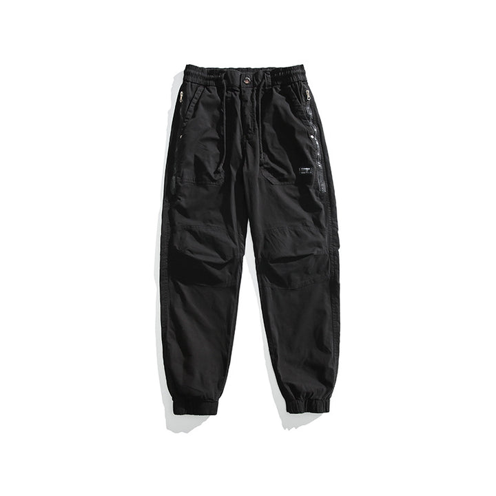 Herren Taktische Utility-Cargohose im Joggerstil mit verstärkten Kniepaneelen, Reißverschlusstaschen und elastischem Bund Drune