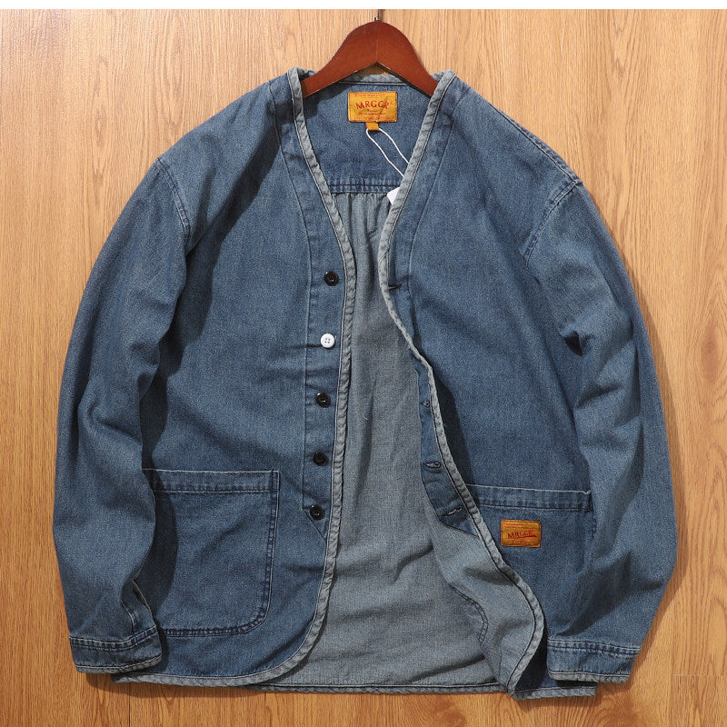 Herren Modische Denim-Jacke mit Taschen Drune
