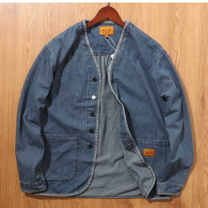Herren Modische Denim-Jacke mit Taschen Drune