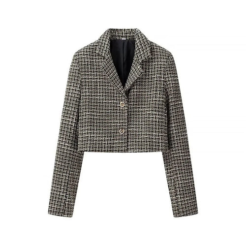 Damen Kurzblazer aus Bouclé‑Tweed mit kastiger Cropped‑Silhouette Drune