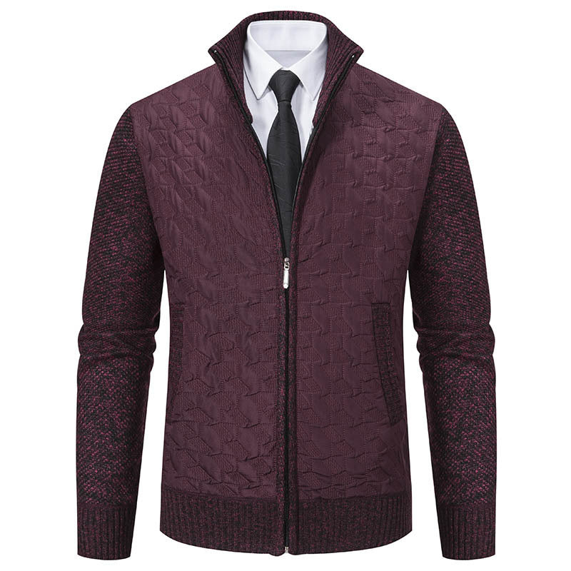 Herren elegante Hybridjacke mit Steppdesign und raffinierten Strickärmeln Drune