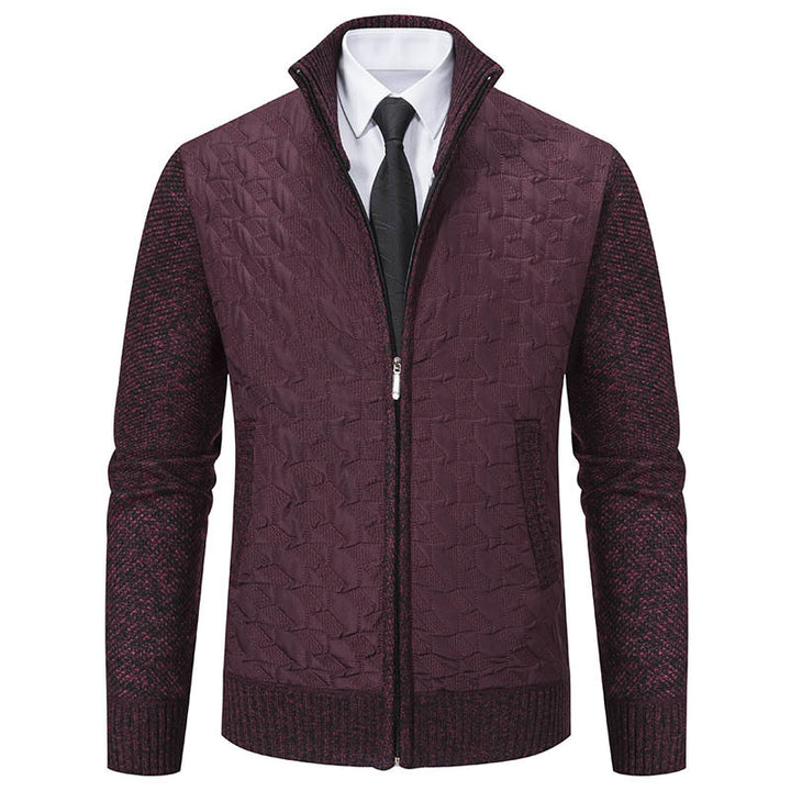 Herren elegante Hybridjacke mit Steppdesign und raffinierten Strickärmeln Drune