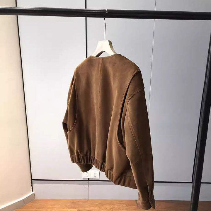 Damen Modische und lässige Wildlederjacke Drune