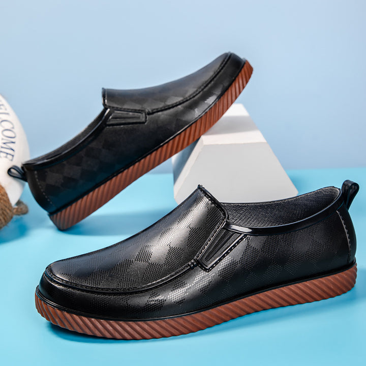 Herren Elegante wasserdichte Slipper mit strukturierter Oberfläche und profilierter Lightweight-Sohle Drune