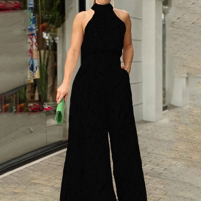 Damen Eleganter Longline Jumpsuit mit Stehkragen, Ballonärmeln und Seitentaschen Drune