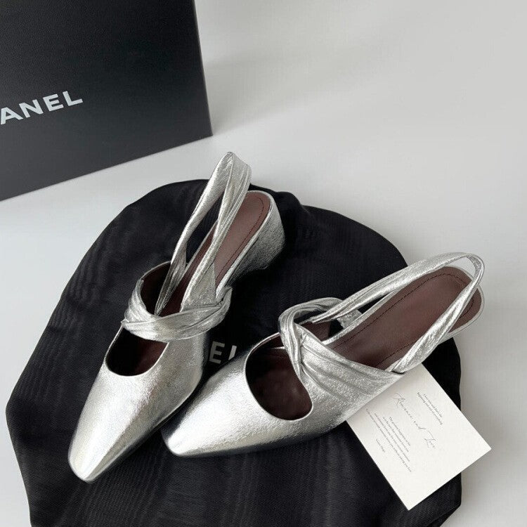 Damen Elegante spitze Pumps mit feinem Riemendesign Drune
