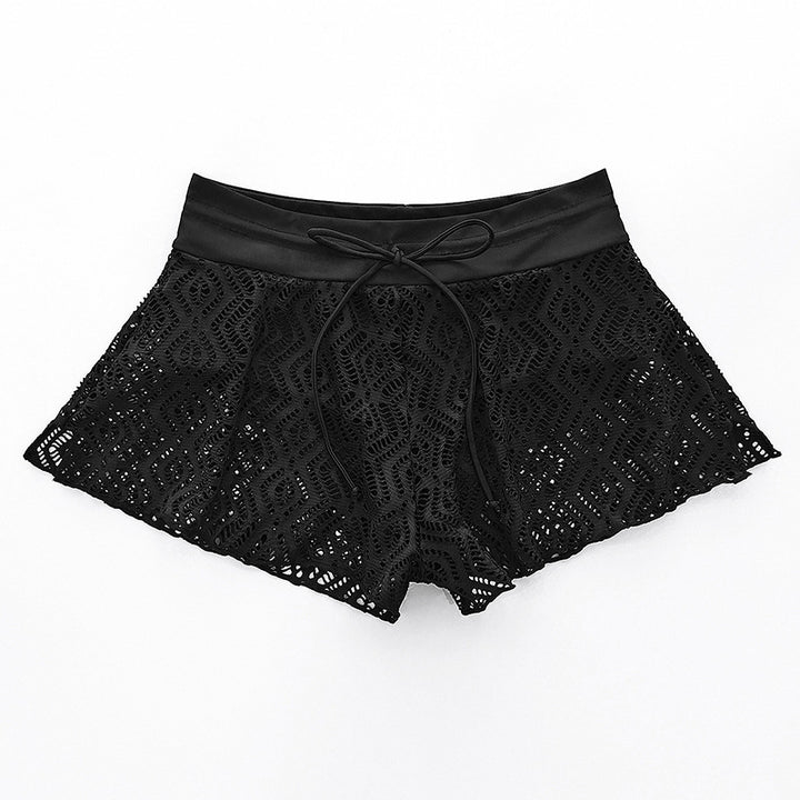Damen Bade-Shorts mit gehäkeltem Design und elastischem Bund Drune