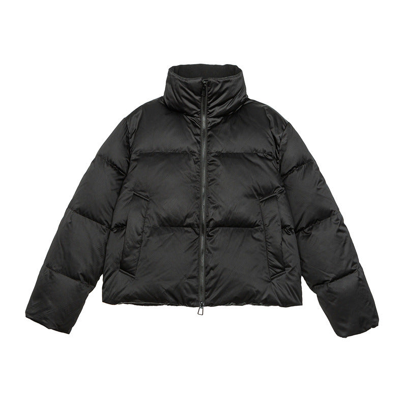 Damen Kurz geschnittene leichte Thermo-Pufferjacke mit Stehkragen und Zwei-Wege-Reißverschluss Drune