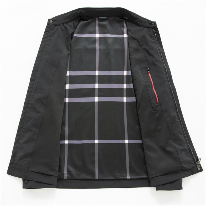 Herren Leichte Wasserabweisende Zip-Übergangsjacke mit Hemdkragen und Brusttaschen Drune