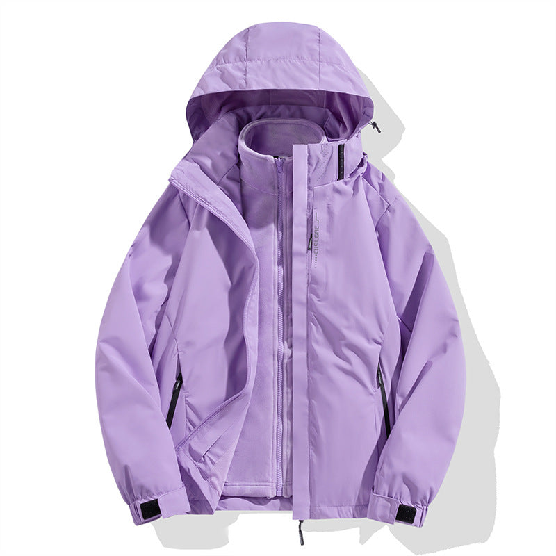Herren zweiteilige Winterjacke mit abnehmbarer Fleece-Innenjacke wasserdicht winddicht Drune