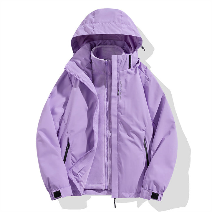 Herren zweiteilige Winterjacke mit abnehmbarer Fleece-Innenjacke wasserdicht winddicht Drune