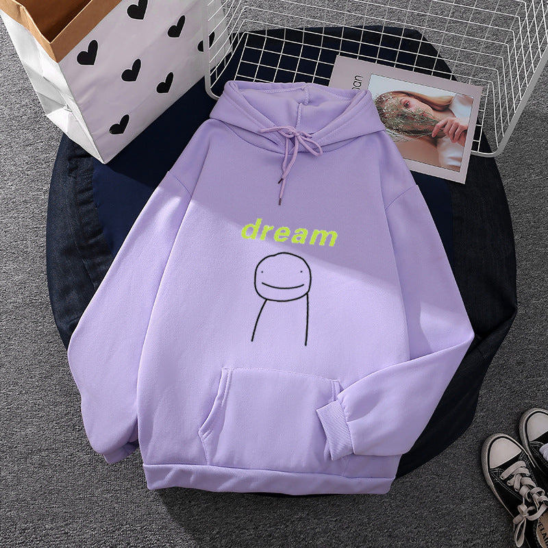 Unisex nan oversized Kapuzenpullover mit minimalistischem Frontprint und Kängurutasche Drune