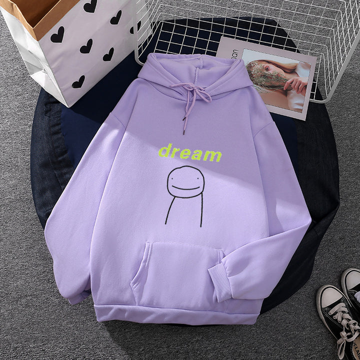 Unisex nan oversized Kapuzenpullover mit minimalistischem Frontprint und Kängurutasche Drune