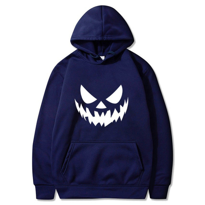 Unisex nan Kapuzenpullover mit gruseligem Kürbisgesicht-Print und Oversize Kängurutasche Drune
