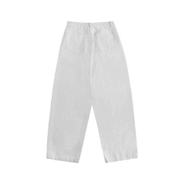 Damen High‑Waist Cropped-Jeans mit weitem Bein und Five‑Pocket Details Drune