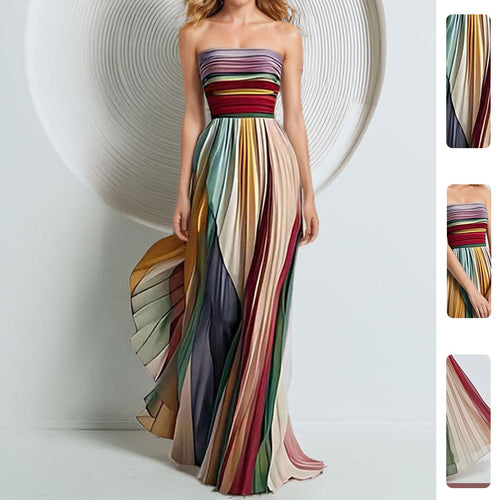 Damen Maxikleid mit fließendem Schnitt und raffinierten Farbverläufen Drune