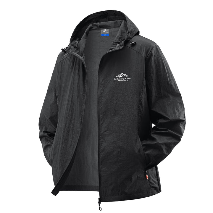 Herren Leichte Windbreaker-Jacke mit verstellbarer Kapuze