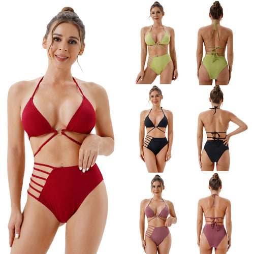 Damen Hochtailliertes Bikini-Set mit modischen Cut-Out-Details Drune