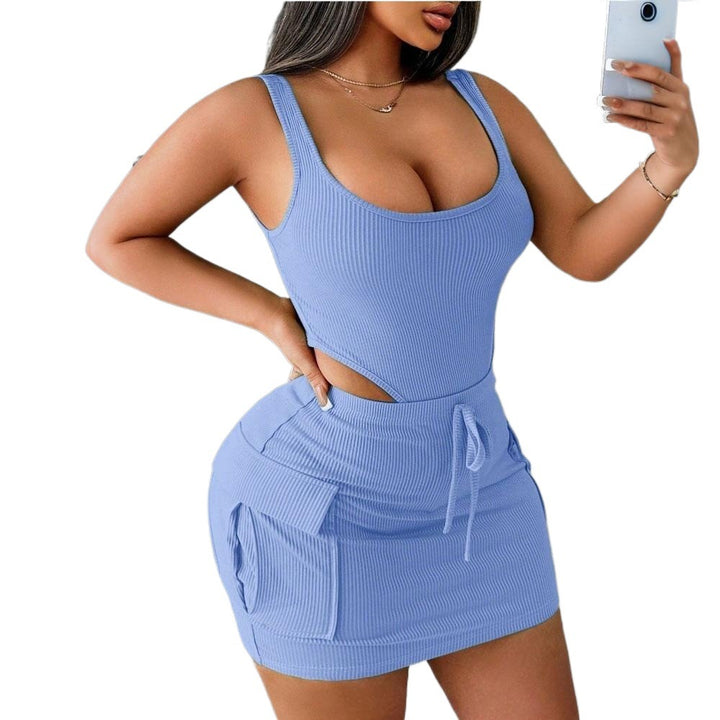Damen stylisches Kleid mit seitlichen Taschen und hoher Elastizität Drune