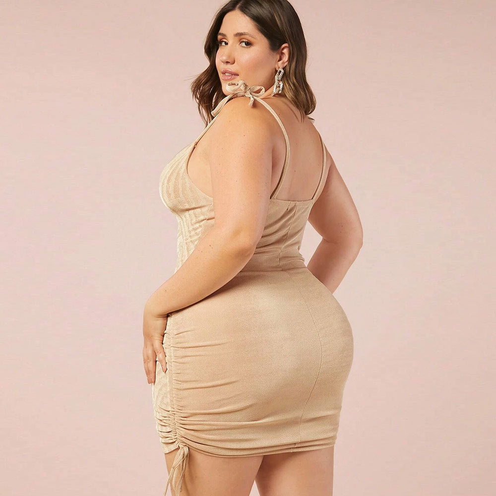 Damen Mini-Bodycon-Kleid mit raffiniertem Rüschendetail Drune