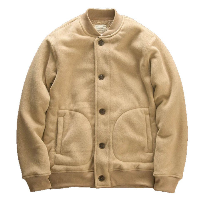 Herren Bequeme Fleecejacke mit Knöpfen Drune