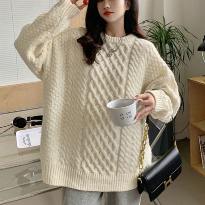 Damen Grobstrickpullover mit einzigartiger Struktur Drune