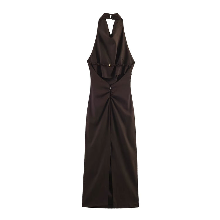 Damen Maxikleid mit elegantem Drapierungsdesign Drune