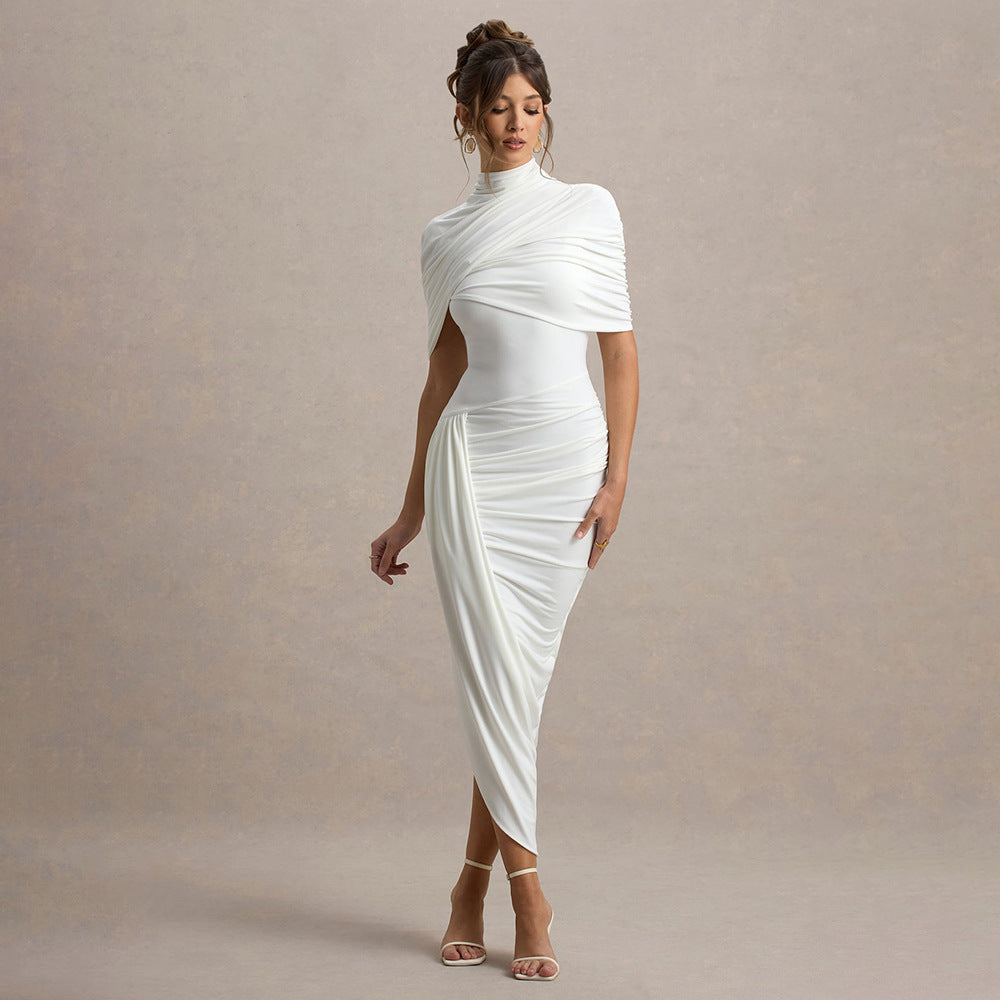 Damen elegantes, figurbetontes Rüschendes Abendkleid Drune