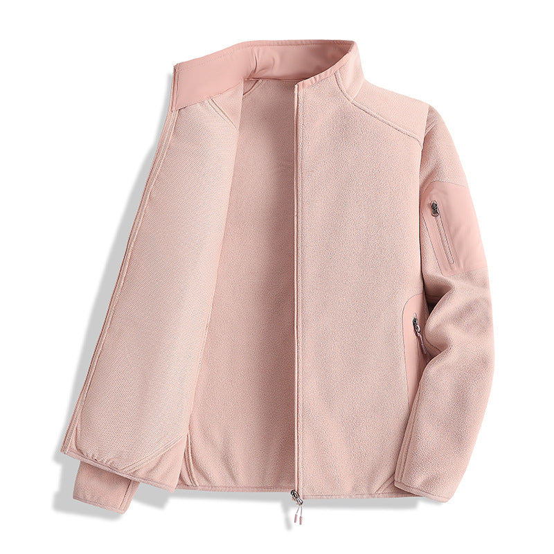 Herren Fleecejacke mit Stehkragen und Softshell-Einsätzen Drune