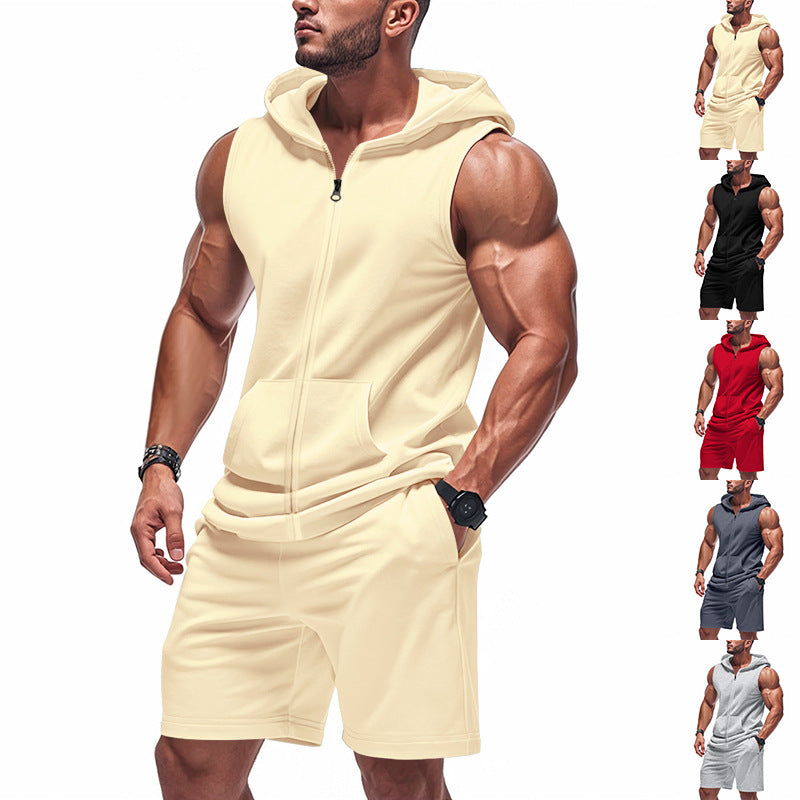 Herren Sportlicher Hoodie und Shorts Set Drune