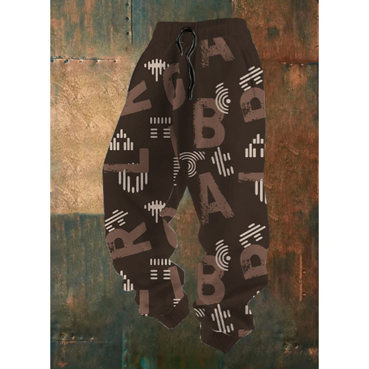Damen Bequeme Freizeithose mit kreativem Druck Drune
