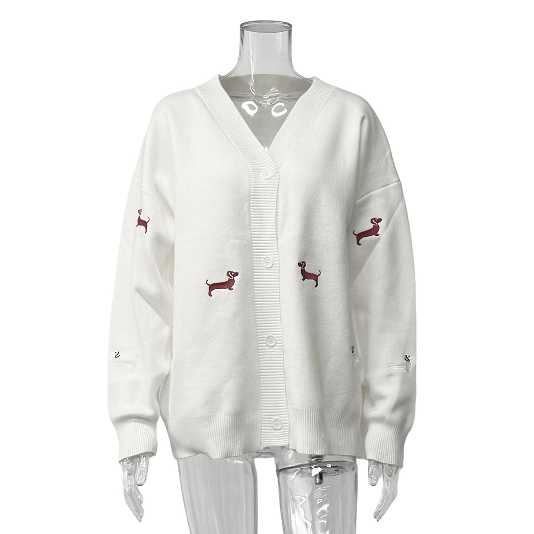 Damen kuscheliger Over-Sized Strickcardigan mit einzigartiger Stickerei Drune
