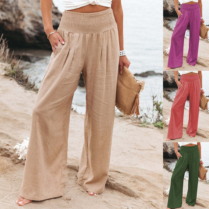 Damen Weite Sommerhose mit elastischem Bund und legerem Schnitt Drune