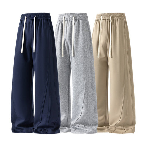 Damen weite Lounge-Sweathose mit elastischem Kordelbund und dekorativen Seitennaht-Details Drune