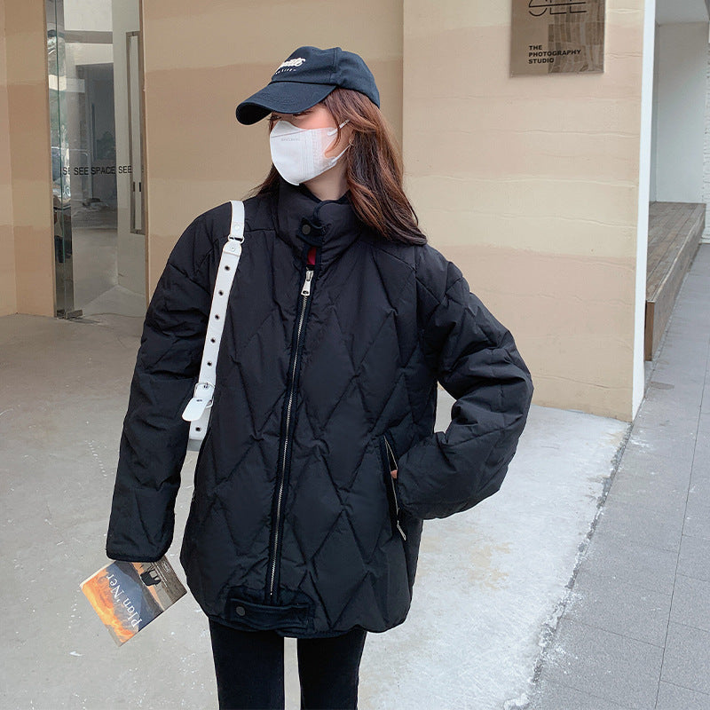 Damen Komfortable gesteppte Winterjacke mit hohem Kragen Drune