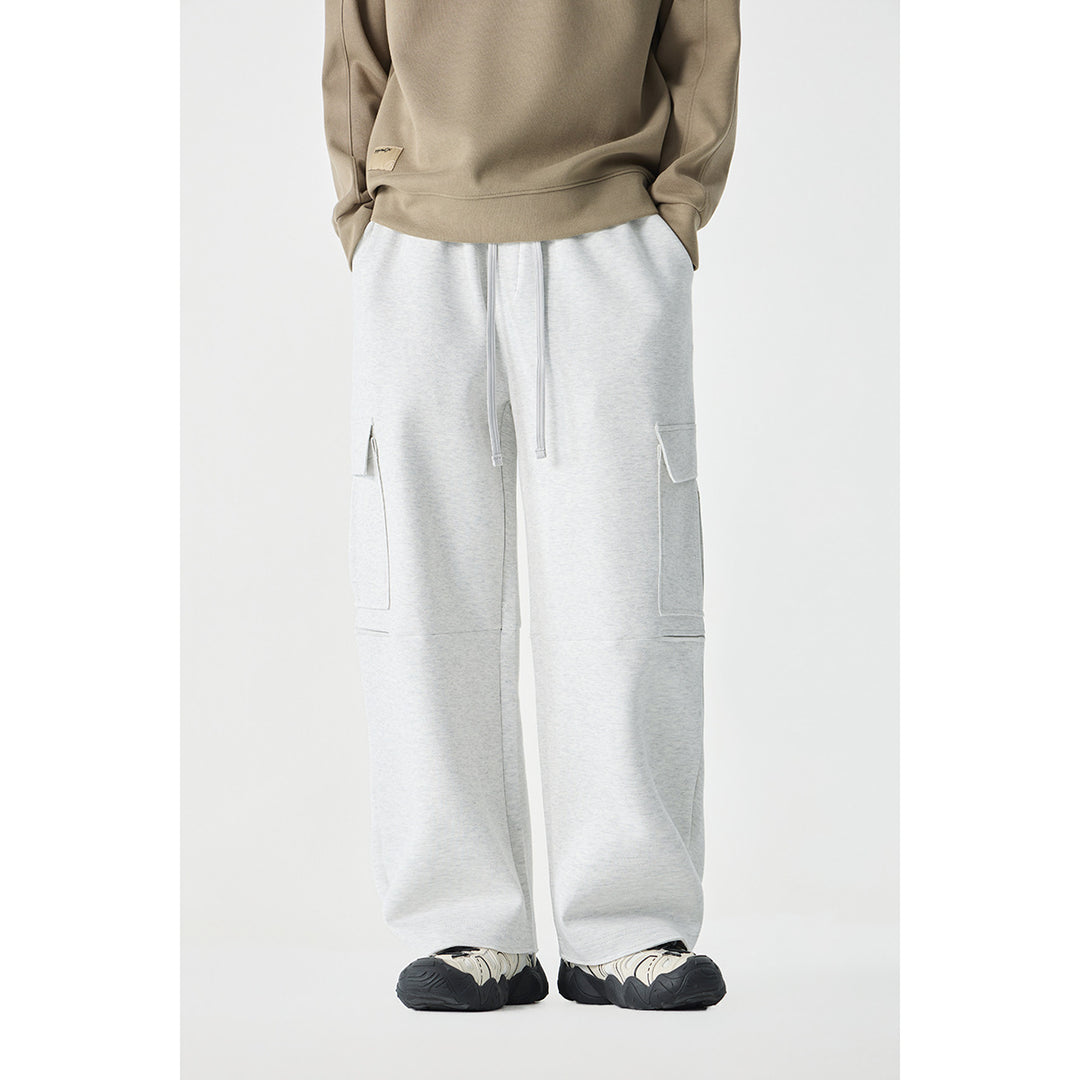 Damen Weite Cargo-Jogginghose aus French Terry mit Gummibund und aufgesetzten Klappentaschen Drune